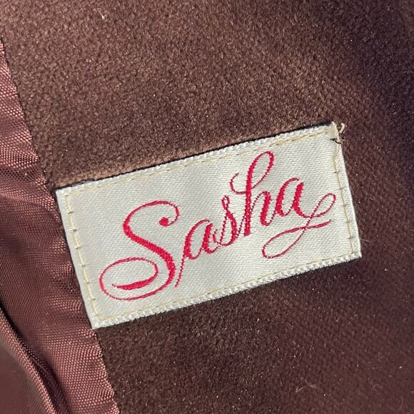 Vintage 80s Tailored Blazer Short Waist Brown Velvet One Button Preppy Academia - Picture 5 of 7